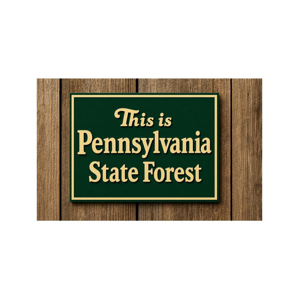 Pennsylvania State Forest Sign DNR Forestry Park Environmental Agriculture